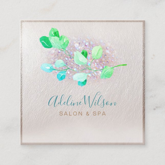 vattenfärgsgrei och FAUX-folie Fyrkantigt Visitkort (Framsida)