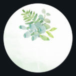 Vattenfärgsgrena Greenery Wedding Favor Stickers Runt Klistermärke<br><div class="desc">De här bröllopsklistermärkena har grönt vattenfärgsblad och löv. Skriva din gäst namn på dem och använda dem för bröllopsfavörer. De här färggröna klistermärkena är en del av en samling som innehåller en rad olika fullt av matchande bröllop-papper, t.ex. bröllopsinbjudningar, svarskort, informationskort, adressetiketter, porto, frimärke, kuvert, favoritrutor, önskat bra kort, program,...</div>