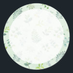Vattenfärgsgrena Greenery Wedding Favor Stickers Runt Klistermärke<br><div class="desc">De här bröllopsklistermärkena har grönt vattenfärgsblad och löv. De är idealiska för bröllopsfavörer. Skriva din gäst namn på dekalen. De här färggröna klistermärkena är en del av en samling som innehåller en rad olika fullt av matchande bröllop-papper, t.ex. bröllopsinbjudningar, svarskort, informationskort, adressetiketter, porto, frimärke, kuvert, favoritrutor, önskat bra kort, program,...</div>