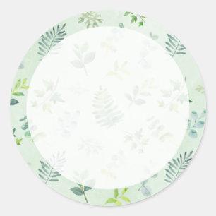 Vattenfärgsgrena Greenery Wedding Favor Stickers Runt Klistermärke