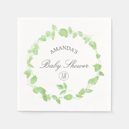 Vattenfärgsgrey Baby Shower Pappersservett