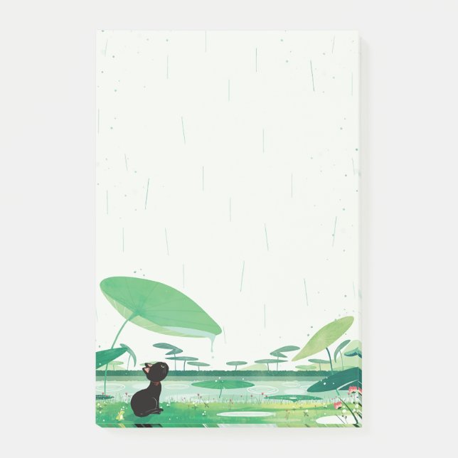 Vattenfärgsgroda i regnet post-it block (Framsida)