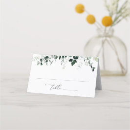 Vattenfärgsgrön Blommigt, mappad Bröllop Placeringskort