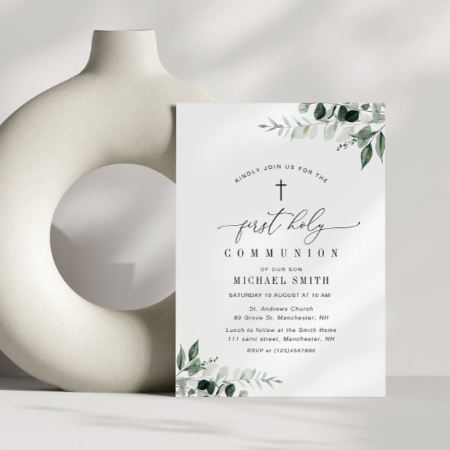 vattenfärgsgrön första heligans gemenskap inbjudningar (Skapare uppladdad)