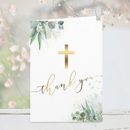 vattenfärgsgrön religiösa Tack för ditt kort