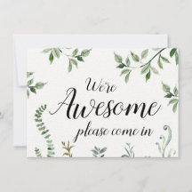 Vattenfärgsgrön Vi är Fantastisk Open Closed Sign