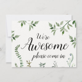 Vattenfärgsgrön Vi är Fantastisk Open Closed Sign