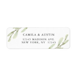 VattenfärgsGrönt Returadress Twig Returadress Etikett