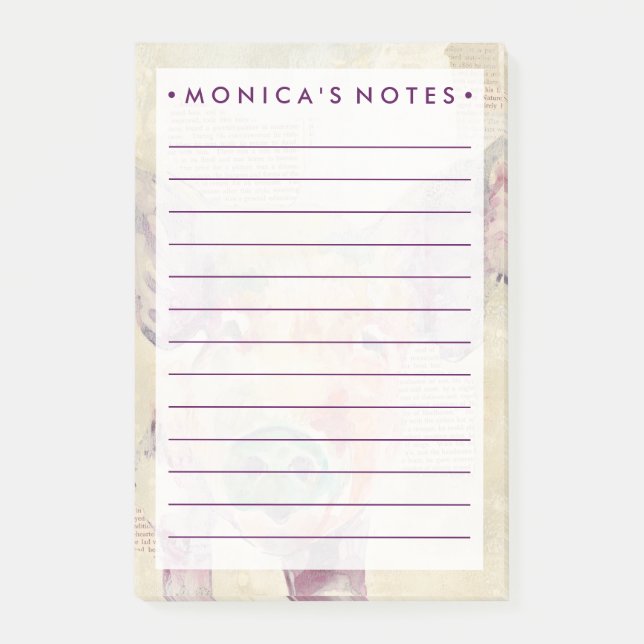 Vattenfärgsgrupp Farm Collage Gris Post-it Block (Framsida)