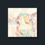 Vattenfärgsgrupp, kollage Cow Canvastryck<br><div class="desc">Farm Collage Cow Artist: Jennifer Goldberger</div>