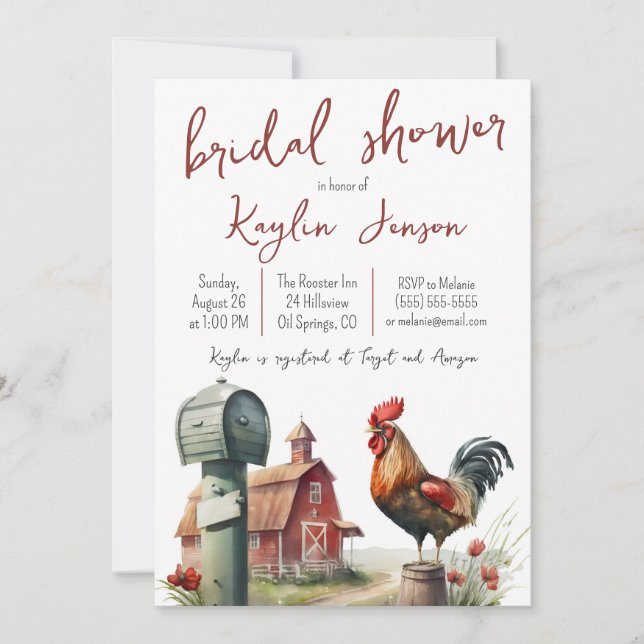 Vattenfärgsgrupp med Tupp Möhippa Inbjudningar (Framsida)