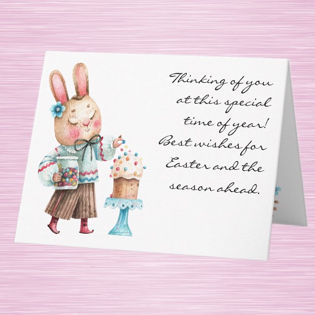 Vattenfärgsgruta Whimsical Påsk-hälsningskort Kort (Skapare uppladdad)