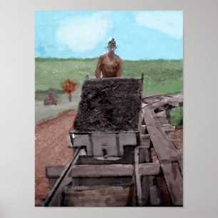 Vattenfärgsgruva Miner Poster