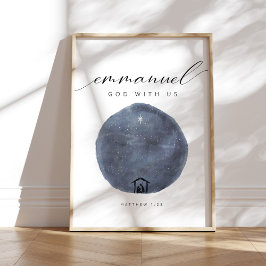 Vattenfärgsgud med oss Nativitet poster