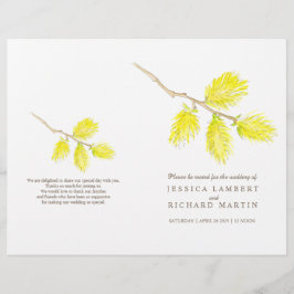 Vattenfärgsgult kommer att fånga bröllopsprogramme