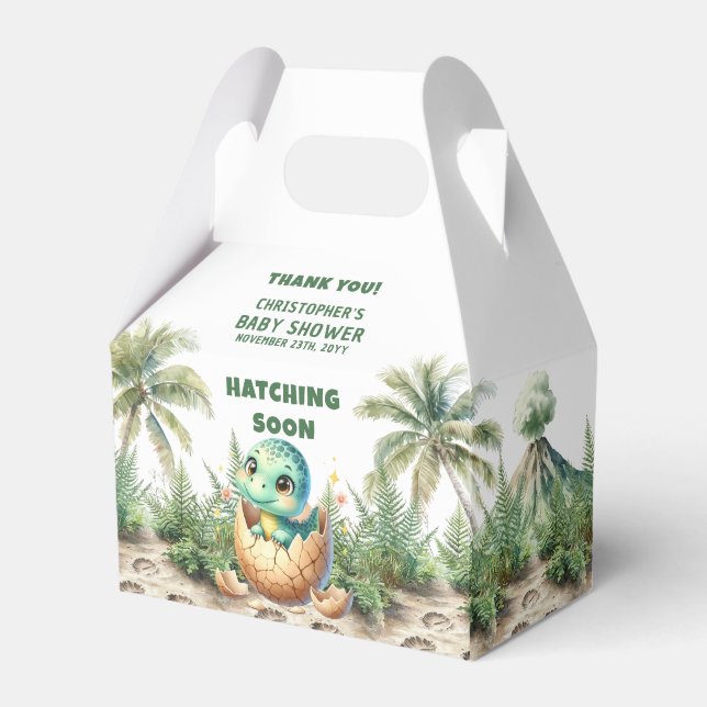 Vattenfärgshackning snart Dino Baby favoritruta Presentaskar (Framsidan Sidan)