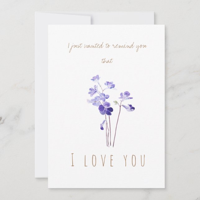 vattenfärgshälsningskort för lila med primrose-häl inbjudningar (Framsida)