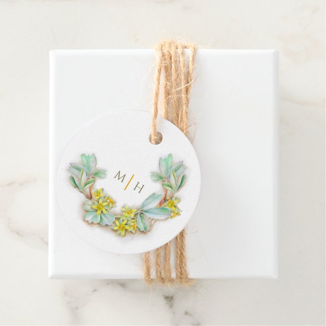 Vattenfärgshalvan av utandning monogram bröllop si gåvor etiketter (På plats)