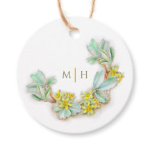 Vattenfärgshalvan av utandning monogram bröllop si