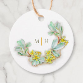 Vattenfärgshalvan av utandning monogram bröllop si gåvor etiketter