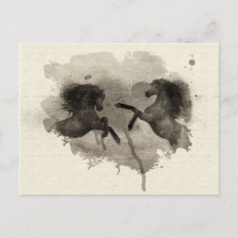 Vattenfärgshästar - nytt vykort