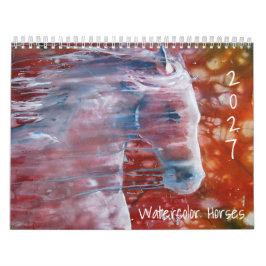 Vattenfärgshästar Väggkalender 2027 Kalender