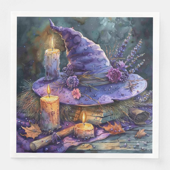 Vattenfärgshatt med Blommigtar för Decoupage Pappersservett (Framsida)