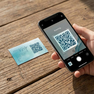 Vattenfärgshav och OSA av sand med QR-kod Tilläggskort