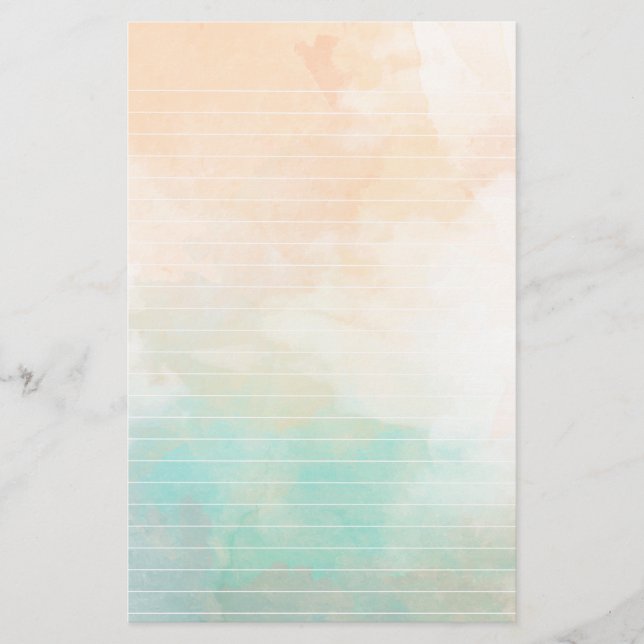 Vattenfärgshav och snöröjd Papprare Brevpapper (Framsida)