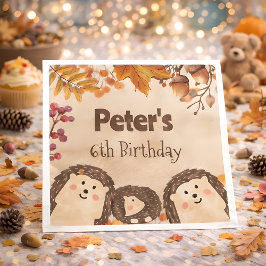 Vattenfärgshedgehog Birthday Pappersservett