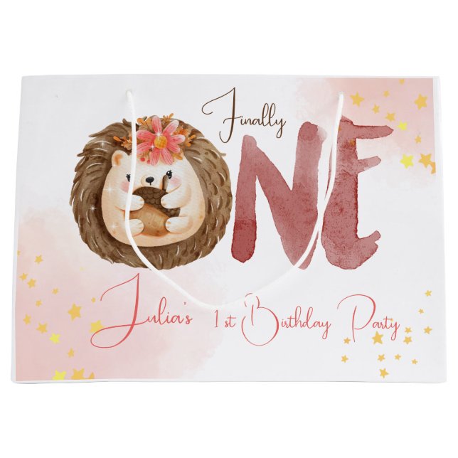 Vattenfärgshedgehog första födelsedag (Framsidan)