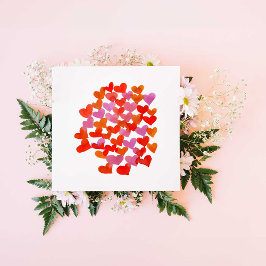 Vattenfärgshem - orange Valentindagskort Julkort