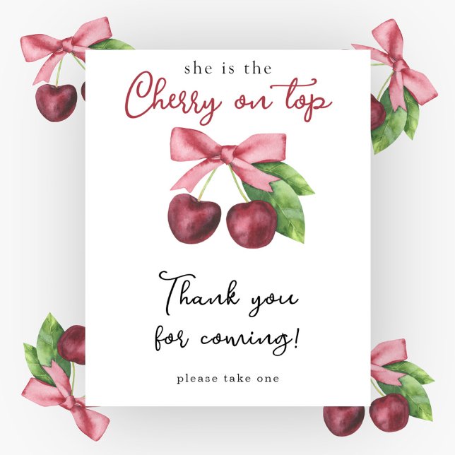 Vattenfärgsherry babydusch - Tack Poster (Skapare uppladdad)