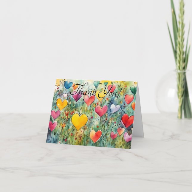 Vattenfärgshjärdar, hälsningskort för Tack Kort (Framsida)