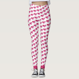 Vattenfärgshjärrar Mönster Leggings