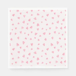 Vattenfärgshjärtan för rosa pappersservett