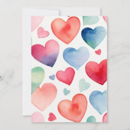 Vattenfärgshjärtan Inbjudningar