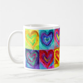 Vattenfärgshjärtor Kaffemugg