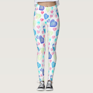 Vattenfärgshjärtor Leggings