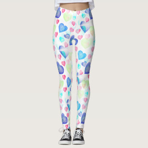 Vattenfärgshjärtor Leggings