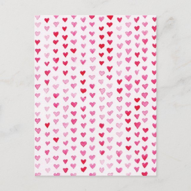 Vattenfärgshjärtor Vykort (Framsida)