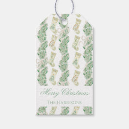 Vattenfärgshjul Garland Bedford Stockings Presentetikett