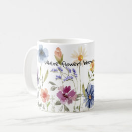 Vattenfärgshögtalare i blomman, kaffe älskare kaffemugg