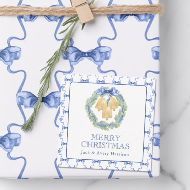 Vattenfärgshölje, jul eller Klockor i Bröllop Anteckningskort (Skapare uppladdad)