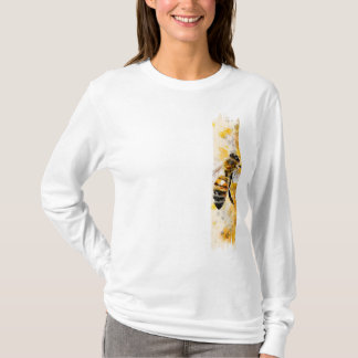 Vattenfärgshonungsbi Brushstroke-färg T Shirt