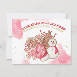 Vattenfärgshorismas-godis Julkort