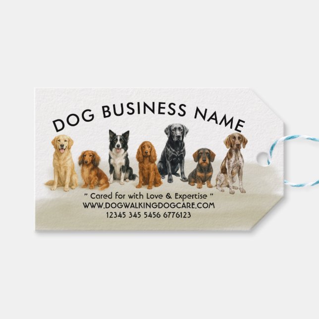 Vattenfärgshundraser Presentetikett (Framsidan (Horisontell))