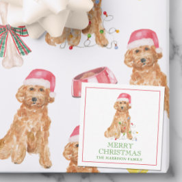 Vattenfärgshus för jultomten Hund Gift-hölje Anteckningskort