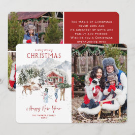 Vattenfärgshydd | Julfirande Fotokort Inbjudningar