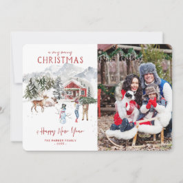 Vattenfärgshydd | Julfirande Fotokort Inbjudningar